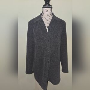 Vintage MEG LAUREN MATERNITY Jacket Shacket Shirt Top Button Up Sz Small Grey